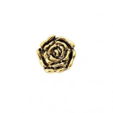 Large Flower Charm with Loop, Gold Colour, 23.5 x 24mm