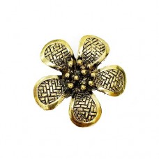 Large Flower Pendant, Gold Colour, 40mm