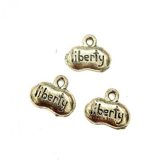 Liberty Tag, Antique Silver, Pack of 5