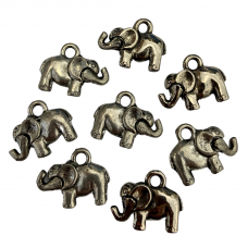 Pewter Elephant Pendant with Moving Trunk, 12mm