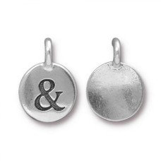 Tierracast 12mm Antique Silver Ampersand Charm, Pack of 2