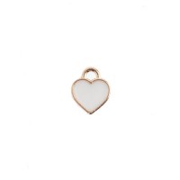 15x 16 mm Rose Gold Framed Heart with 'Love', pack of 8 pcs