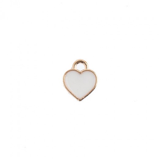 15x 16 mm Rose Gold Framed Heart with 'Love', pack of 8 pcs