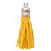 Faux Suede Tassel, Yellow with silver Cap