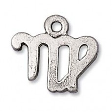 Zodiac Virgo Charm, Antique Silver, Pack of 4 