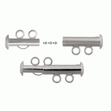 2 Strand Multi Slide Clasp, Nickel Colour, Pack of 2