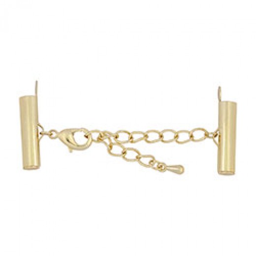 15mm Slide connector extension chain and lobster clasp, Gold plated, nickel free