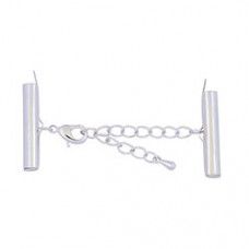 26mm Slide connector extension chain and lobster clasp, Silver colour