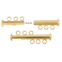 3 Strand Multi Slide Clasp Gold colour, 2 Clasps