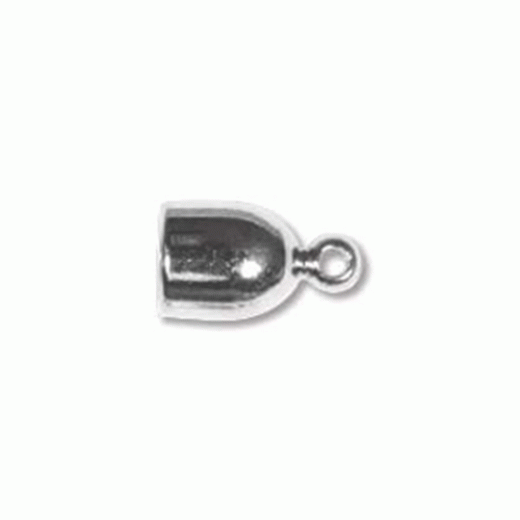 Bullet End Cap 4mm, Silver Plated, 2 pcs