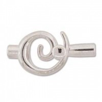 Small Swirl Glue-in Toggle, I.D 6.2mm, Silver