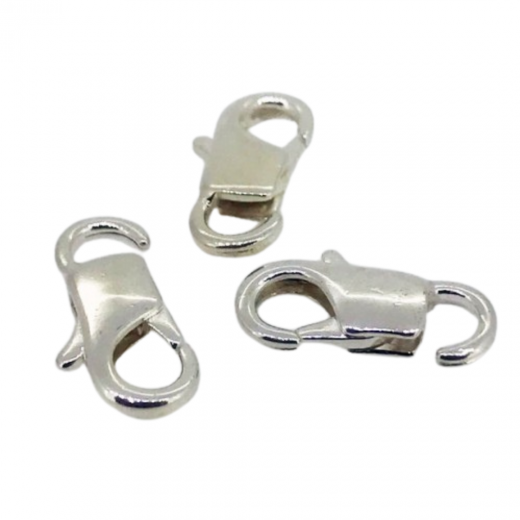 13mm EZ Crimp Lobster Clasp, Pack of 4, Silver Plated