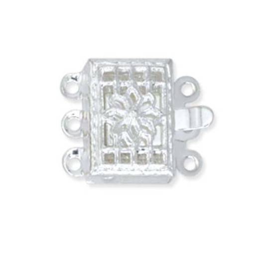 3 Strand Beadalon  Filigree Clasps, Silver, 6 Clasps, 303B-006