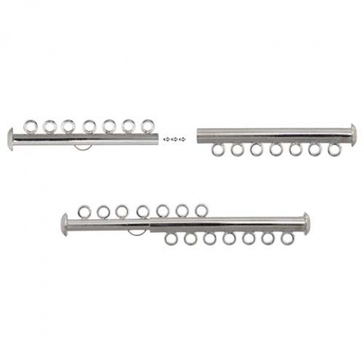 7 Strand Multi Slide Clasp Nickel Colour