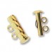 2-Strand 'Fluted' Cylindrical Clasp, 17mm, Gold