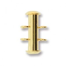 2 Vertical Loop Slide Clasps, Gold Plated, Pack of 2 Clasps