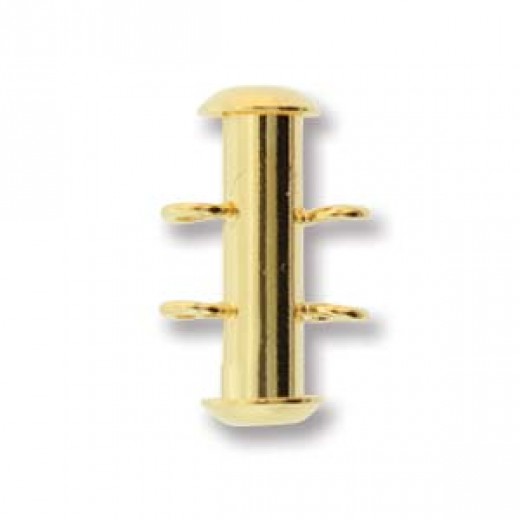 2 Vertical Loop Slide Clasps, Gold Plated, Pack of 2 Clasps
