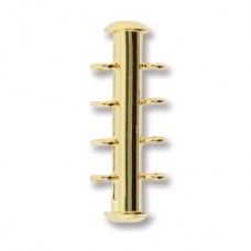 4 Vertical Loop  Multi Slide Clasp Gold Colour, pack of 2