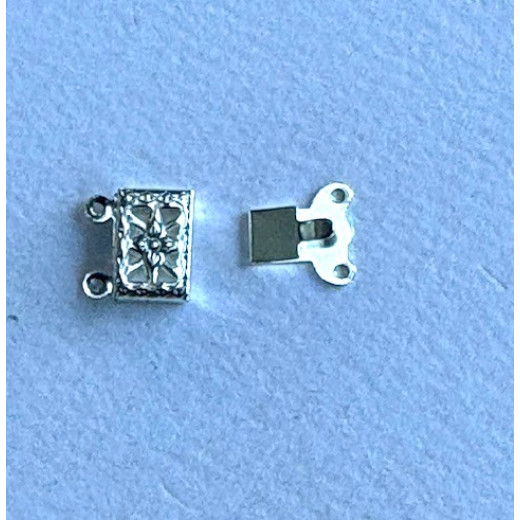 2 Strand Beadalon  Filigree Clasps, Silver, 6 Clasps, 303B-004