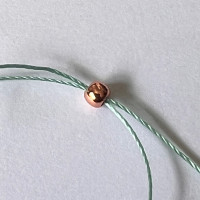Adjustable Rose Gold colour Sliding friction Rondelle Clasp Beads, 5mm, for up to 1mm cord. Pack of 5