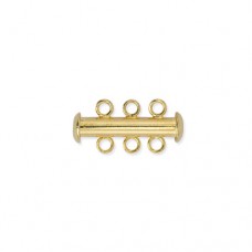 3 Strand Beadalon Slide Clasps, Gold Plated, 6 Clasps