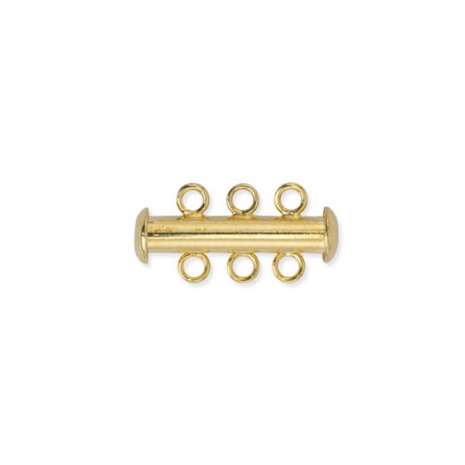 3 Strand Beadalon Slide Clasps, Gold Plated, 6 Clasps