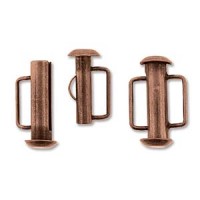 16.5mm Slide Bar Clasp, Antique Copper Plated