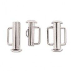 16.5mm Slide Bar Clasp, Silver Plated