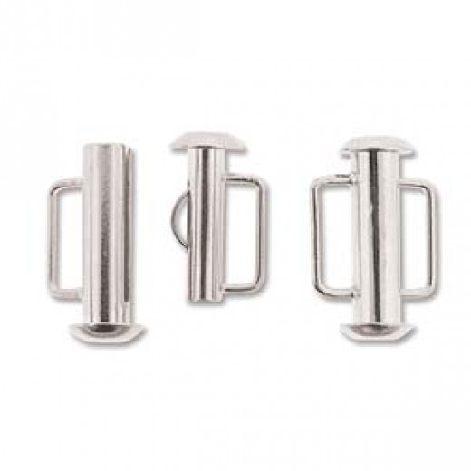 16.5mm Slide Bar Clasp, Silver Plated