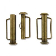 21.5mm Slide Bar Clasp, Antique Brass Plated