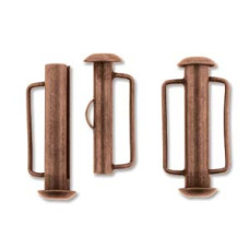 21.5mm Slide Bar Clasp, Antique Copper Colour