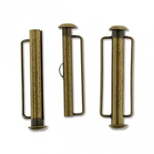 31.5mm Slide Bar Clasp, Antique Brass Plated