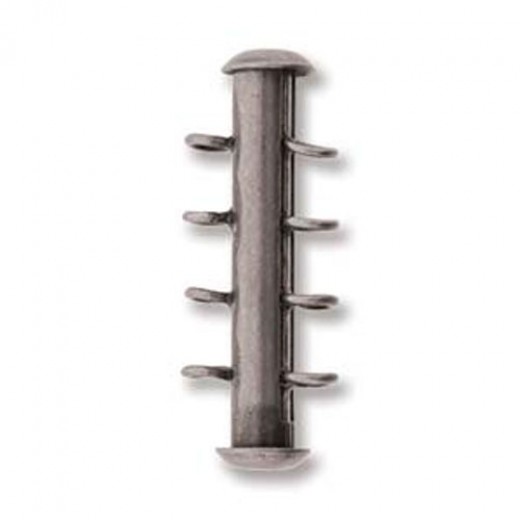 4 Vertical Loop  Multi Slide Antique Silver Plated, pack of 2