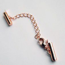 15mm Slide connector extension chain and lobster clasp, Rose Gold plated, nickel...