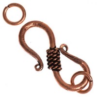 25mm Antique Copper Beaded S Hook Clasp.