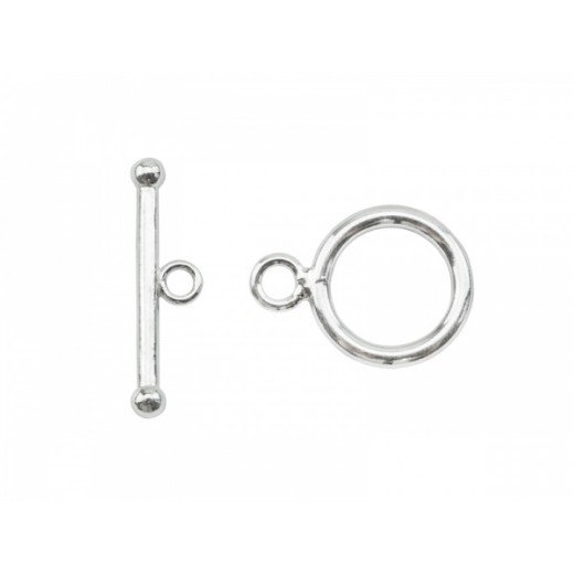 Sterling Silver Large  (9mm) Toggle Clasp, SS15709. One set