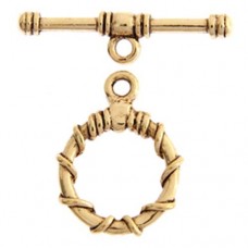 15mm Rope Fancy Toggle Clasp, Antique Gold, Pack of 2