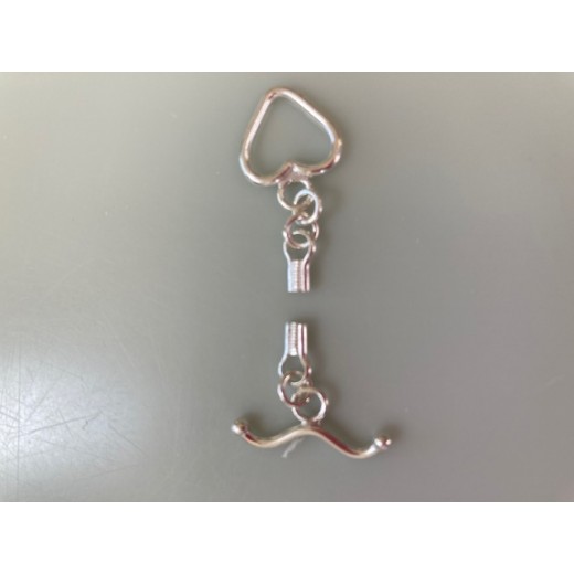 Beadalon EZ Crimp Sterling Silver 13 x 13mm Heart  Toggle Clasp, with wavy bar.423G-064, 