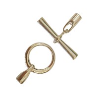 Large Glue-in Toggle Clasp, I.D 3.2mm, Silver
