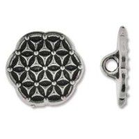 Tierracast Flower of Life Button Clasp, 16mm, Antique Silver Plated