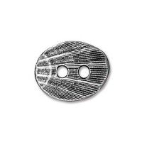 Tierracast Oval Shell Antique Silver Plated Button, 15 x 13mm