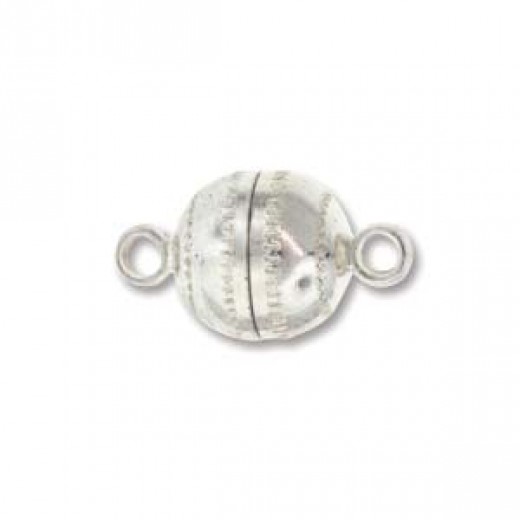 Magnetic Ball Clasp, 8mm, Silver Colour