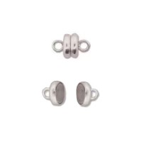 Magnetic Clasp 6 x 6.5mm,  Pack of 4 Clasps, Silver Plate, MGN07SP