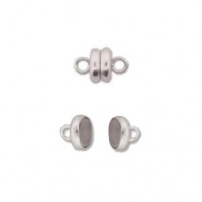 Magnetic Clasp 6 x 6.5mm,  Pack of 4 Clasps, Silver Plate, MGN07SP