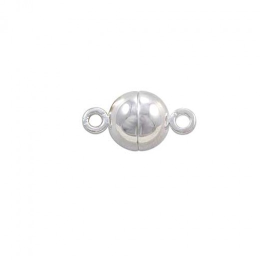 8mm Stainless Magnetic Ball Clasp with Loop