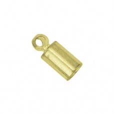 Heavy Cord Ends, I.D 2.7mm, Gold Plated, 24 Pieces