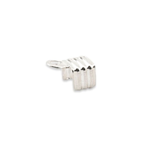 Beadalon 338B-002 Fold-Over Cord Ends, 4.0mm,  Silver Plated, 24 Pieces