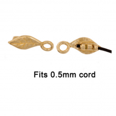 Crimp Ends, Leaf 1.4mm, Pack of 2, Brass