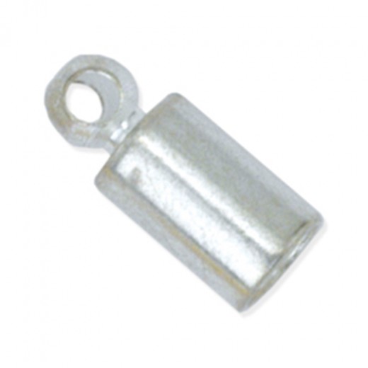 Bulk Bag of 144 304B-002 Heavy Cord Ends, I.D 1.8mm, Silver Plated