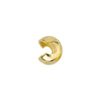 4mm Gold Plated Beadalon Crimp Covers, Pack of 24